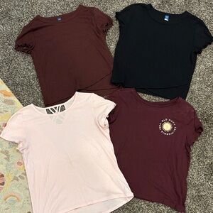 Old Navy Short Sleeve Tees - Black, Pink, Burgundy